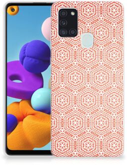 B2Ctelecom Hippe Hoesjes Samsung Galaxy A21s Telefoon Hoesje Pattern Orange