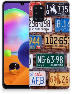 B2Ctelecom Hippe Hoesjes Samsung Galaxy A31 Telefoon Hoesje Kentekenplaten