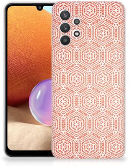 B2Ctelecom Hippe Hoesjes Samsung Galaxy A32 4G Telefoon Hoesje Pattern Orange