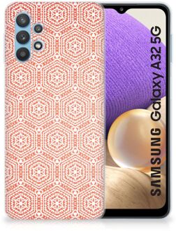 B2Ctelecom Hippe Hoesjes Samsung Galaxy A32 5G Telefoon Hoesje Pattern Orange