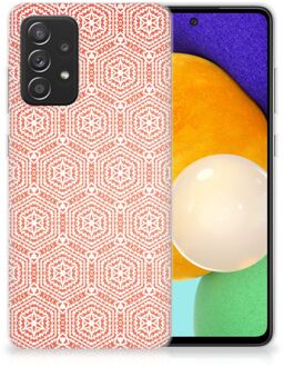 B2Ctelecom Hippe Hoesjes Samsung Galaxy A52 (5G/4G) Telefoon Hoesje Pattern Orange