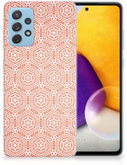 B2Ctelecom Hippe Hoesjes Samsung Galaxy A72 Telefoon Hoesje Pattern Orange