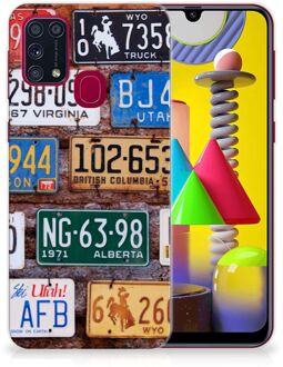 B2Ctelecom Hippe Hoesjes Samsung Galaxy M31 Telefoon Hoesje Kentekenplaten