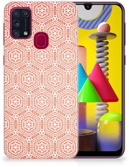 B2Ctelecom Hippe Hoesjes Samsung Galaxy M31 Telefoon Hoesje Pattern Orange