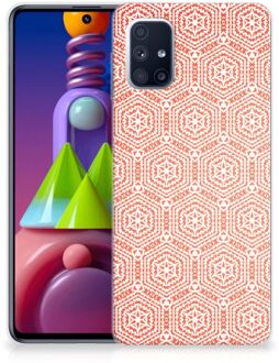 B2Ctelecom Hippe Hoesjes Samsung Galaxy M51 Telefoon Hoesje Pattern Orange