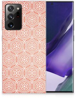 B2Ctelecom Hippe Hoesjes Samsung Galaxy Note20 Ultra Telefoon Hoesje Pattern Orange