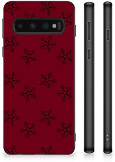 B2Ctelecom Hippe Hoesjes Samsung Galaxy S10 Telefoonhoesje met Zwarte rand Sterren