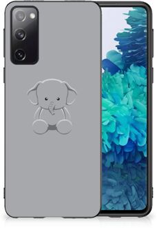 B2Ctelecom Hippe Hoesjes Samsung Galaxy S20 Telefoonhoesje met Zwarte rand Baby Olifant