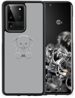 B2Ctelecom Hippe Hoesjes Samsung Galaxy S20 Ultra Telefoonhoesje met Zwarte rand Baby Olifant