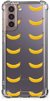 B2Ctelecom Hippe Hoesjes Samsung Galaxy S21 Plus Smartphone hoesje met doorzichtige rand Banana