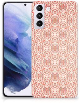 B2Ctelecom Hippe Hoesjes Samsung Galaxy S21 Plus Telefoon Hoesje Pattern Orange