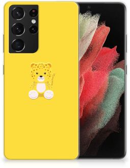 B2Ctelecom Hippe Hoesjes Samsung Galaxy S21 Ultra Telefoon Hoesje Baby Leopard