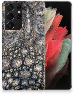 B2Ctelecom Hippe Hoesjes Samsung Galaxy S21 Ultra Telefoon Hoesje Krokodillenprint