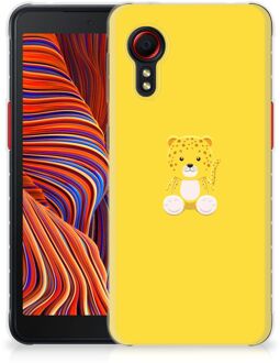 B2Ctelecom Hippe Hoesjes Samsung Galaxy Xcover 5 Telefoon Hoesje Baby Leopard