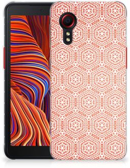 B2Ctelecom Hippe Hoesjes Samsung Galaxy Xcover 5 Telefoon Hoesje Pattern Orange