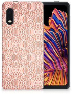 B2Ctelecom Hippe Hoesjes Samsung Xcover Pro Telefoon Hoesje Pattern Orange