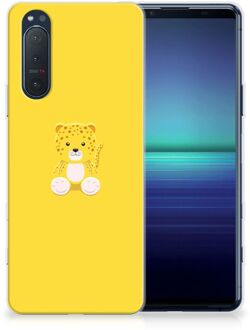 B2Ctelecom Hippe Hoesjes Sony Xperia 5II Telefoon Hoesje Baby Leopard