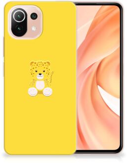 B2Ctelecom Hippe Hoesjes Xiaomi Mi 11 Lite Telefoon Hoesje Baby Leopard