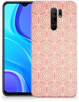 B2Ctelecom Hippe Hoesjes Xiaomi Redmi 9 Telefoon Hoesje Pattern Orange