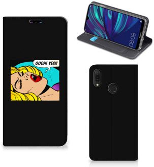 B2Ctelecom Hippe Standcase Huawei Y7 hoesje Y7 Pro (2019) Popart Oh Yes