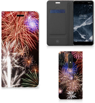 B2Ctelecom Hippe Standcase Nokia 5.1 (2018) Vuurwerk