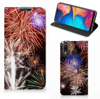 B2Ctelecom Hippe Standcase Samsung Galaxy A30 Vuurwerk