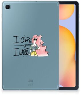 B2Ctelecom Hippe TPU Backcase Samsung Galaxy Tab S6 Lite Hoes Personaliseren i Can met doorzichte zijkanten