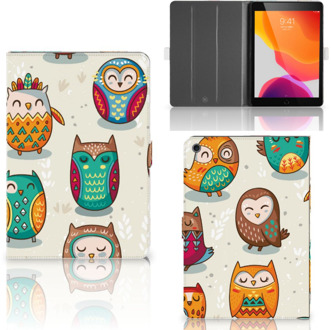 B2Ctelecom Hoes iPad 10.2 (2019) | iPad 10.2 (2020) Flip Case Vrolijke Uilen