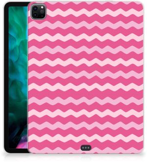 B2Ctelecom Hoes iPad Pro 12.9 (2020) | iPad Pro 12.9 (2021) Print Case Waves Pink met transparant zijkanten