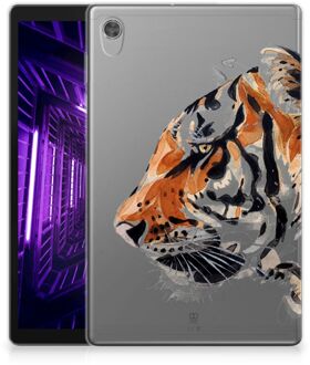 B2Ctelecom Hoes Lenovo Tab M10 HD (2de generatie) Siliconen Cover Ontwerpen Tiger met transparant zijkanten