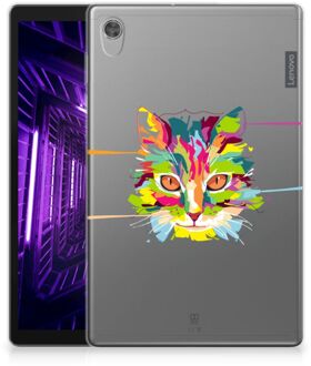 B2Ctelecom Hoes Lenovo Tab M10 HD (2de generatie) Tablet Siliconen Backcover Cat Color met transparant zijkanten