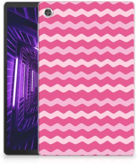 B2Ctelecom Hoes Lenovo Tab M10 Plus Print Case Waves Pink met transparant zijkanten