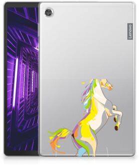 B2Ctelecom Hoes Lenovo Tab M10 Plus Tablethoes Kinderen Horse Color met transparant zijkanten