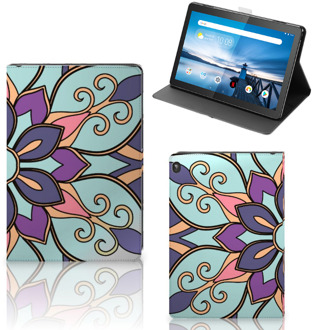 B2Ctelecom Hoes Lenovo Tablet M10 Cover met Standaard Paarse Bloem