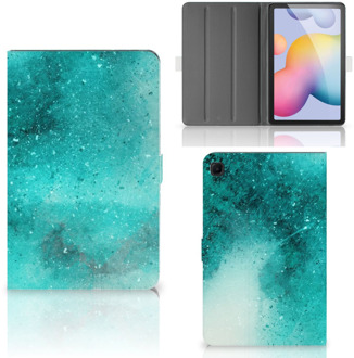 B2Ctelecom Hoes Samsung Galaxy Tab S6 Lite Hoesje met Magneetsluiting Painting Blue