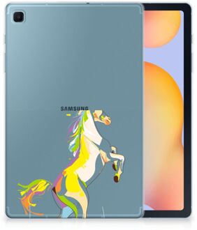 B2Ctelecom Hoes Samsung Galaxy Tab S6 Lite Tablethoes Kinderen Horse Color met transparant zijkanten