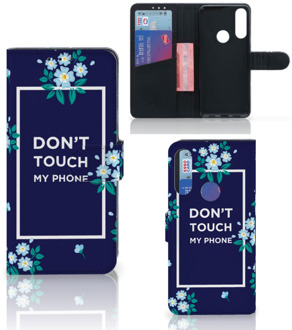 B2Ctelecom Hoesje Alcatel 1S 2020 Telefoontasje Flowers Blue DTMP