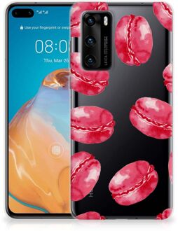 B2Ctelecom Hoesje Bumper Huawei P40 GSM Hoesje Transparant Pink Macarons