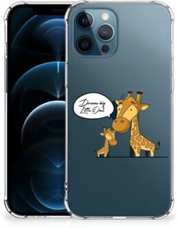 B2Ctelecom Hoesje Bumper iPhone 12 | 12 Pro Telefoon Hoesje met doorzichtige rand Giraffe