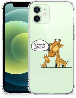 B2Ctelecom Hoesje Bumper iPhone 12 Mini Telefoon Hoesje met doorzichtige rand Giraffe