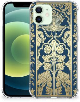 B2Ctelecom Hoesje Bumper iPhone 12 Mini Telefoon Hoesje met doorzichtige rand Golden Flowers