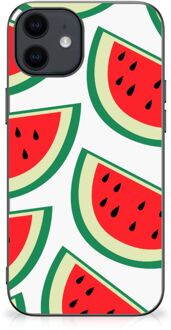 B2Ctelecom Hoesje Bumper iPhone 12 Pro | 12 (6.1") Telefoon Hoesje met Zwarte rand Watermelons