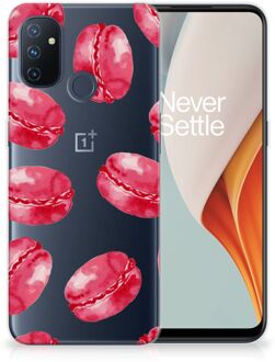 B2Ctelecom Hoesje Bumper OnePlus Nord N100 GSM Hoesje Transparant Pink Macarons