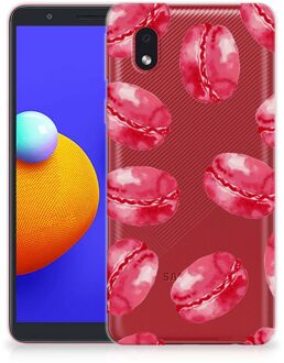 B2Ctelecom Hoesje Bumper Samsung Galaxy A01 Core GSM Hoesje Transparant Pink Macarons