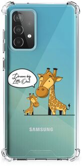 B2Ctelecom Hoesje Bumper Samsung Galaxy A52 4G/5G Telefoon Hoesje met doorzichtige rand Giraffe