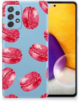 B2Ctelecom Hoesje Bumper Samsung Galaxy A72 GSM Hoesje Transparant Pink Macarons
