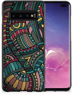 B2Ctelecom Hoesje Bumper Samsung Galaxy S10+ Telefoon Hoesje met Zwarte rand Aztec