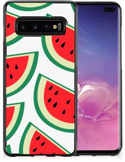 B2Ctelecom Hoesje Bumper Samsung Galaxy S10+ Telefoon Hoesje met Zwarte rand Watermelons