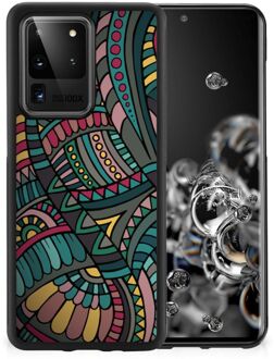 B2Ctelecom Hoesje Bumper Samsung Galaxy S20 Ultra Telefoon Hoesje met Zwarte rand Aztec