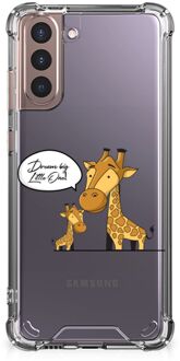 B2Ctelecom Hoesje Bumper Samsung Galaxy S21 Plus Telefoon Hoesje met doorzichtige rand Giraffe